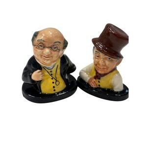 Royal Doulton Dickens Ware Mr Pickwick and Sam Weller Porcelain Figurines Set